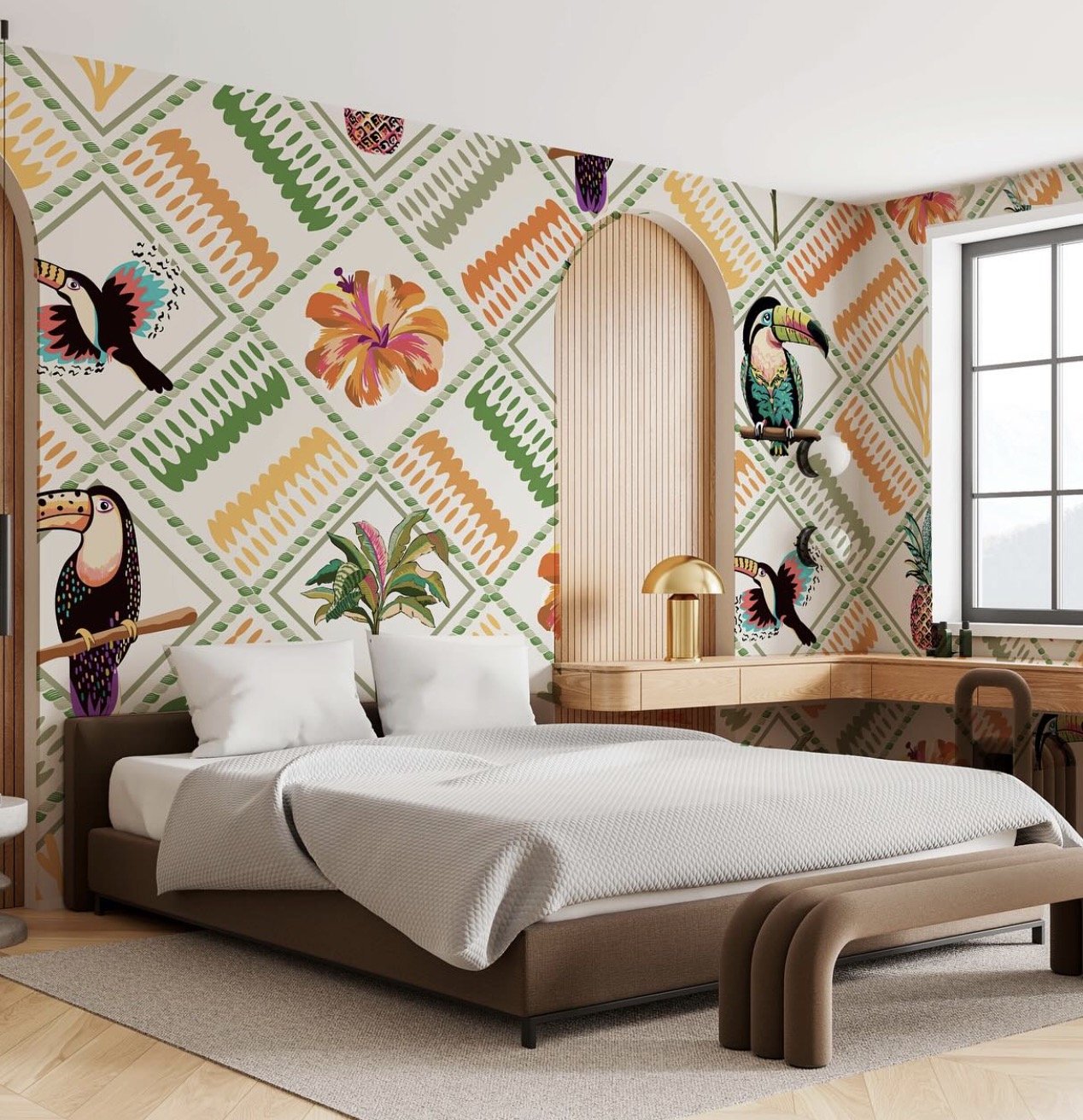Gedurfde Kleuren Slaapkamer Behang