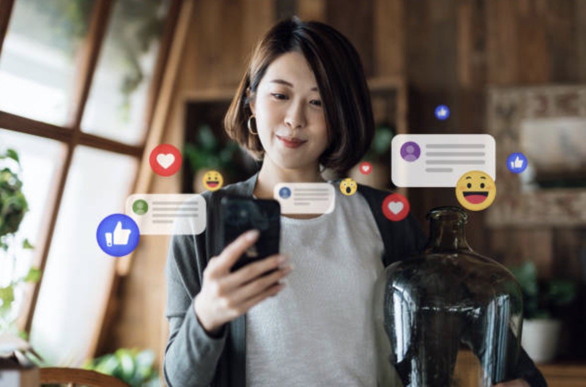 Vrouw Op Telefoon Dopamine