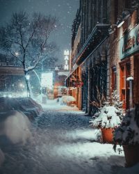 Winter Met Veel Sneeuw Op Straat